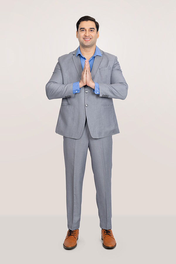 Indian businessman greeting with namaste gesture